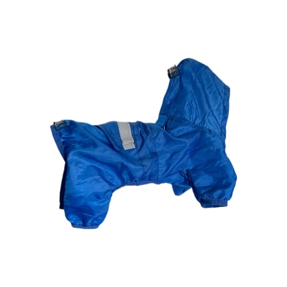 Pet dog blue raincoat with hood for small dog under 10 lbs - Picture 3 of 8